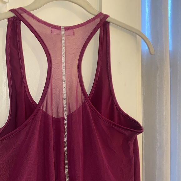 Sweat by Whitney Port NWT Mesh Back Racerback Yoga Tank Top in Purple Size L - Picture 9 of 11